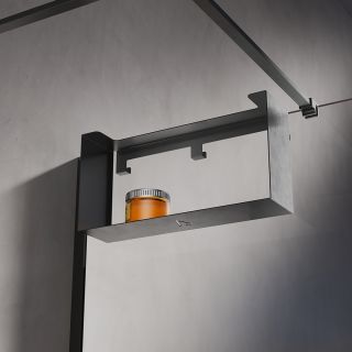 Полка для душевого ограждения Loft, 400x200x120, графит брашинг